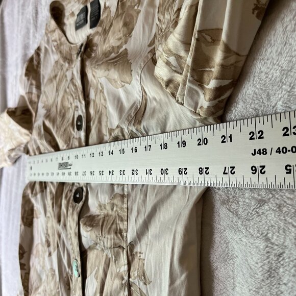 Chico's Additions Womens Beige Floral Button-Front Lightweight Jacket Size 1 - Picture 6 of 8
